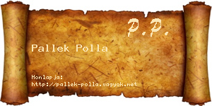Pallek Polla névjegykártya